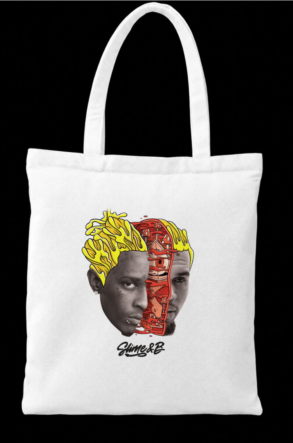 Zipper Tote Bag - SLIME & B